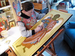 Sr. Faith painting icons